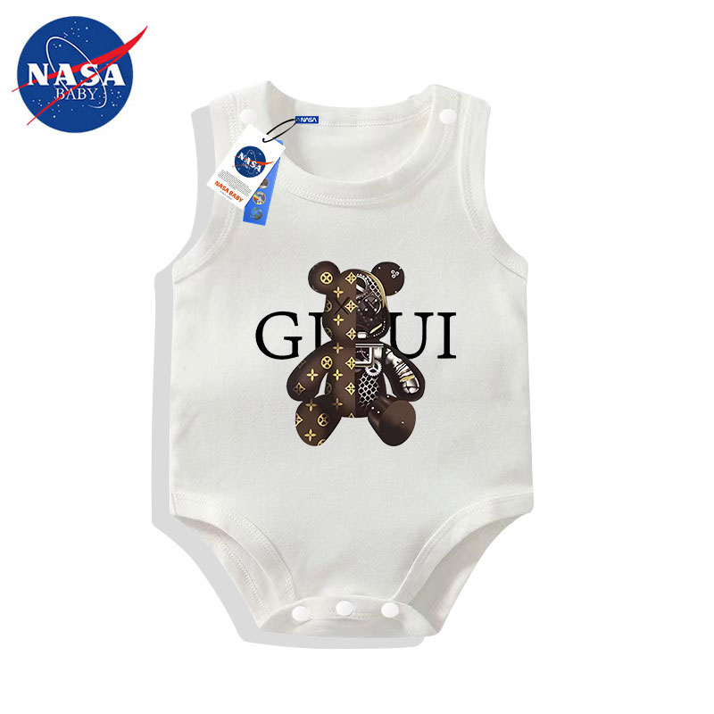 NASA联名机器熊婴儿衣服夏天薄款吊带连体衣背心男宝宝包屁两个月