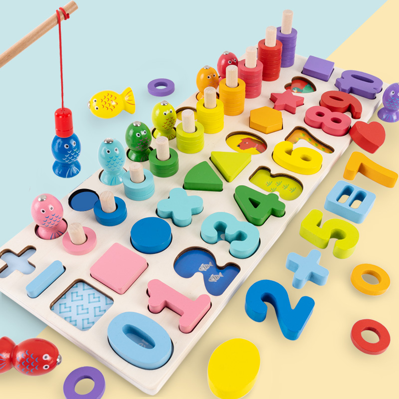 婴儿童玩具益智力积木数字拼图宝宝男孩女孩2蒙氏早教3岁4两1拼装