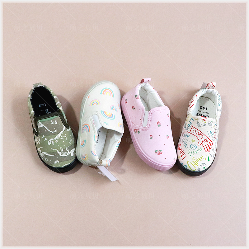 日本FO儿童帆布鞋男女童板鞋休闲春秋款小童幼儿园室内鞋防滑软底