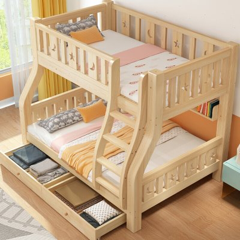 新品实木上下床双层床两层高低床x双人床上下铺木床组.合床儿童床