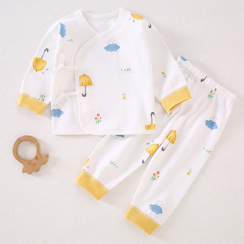 0-2月婴儿夏季衣服新生儿衣服套装分体a类夏季薄款初生宝宝和尚服