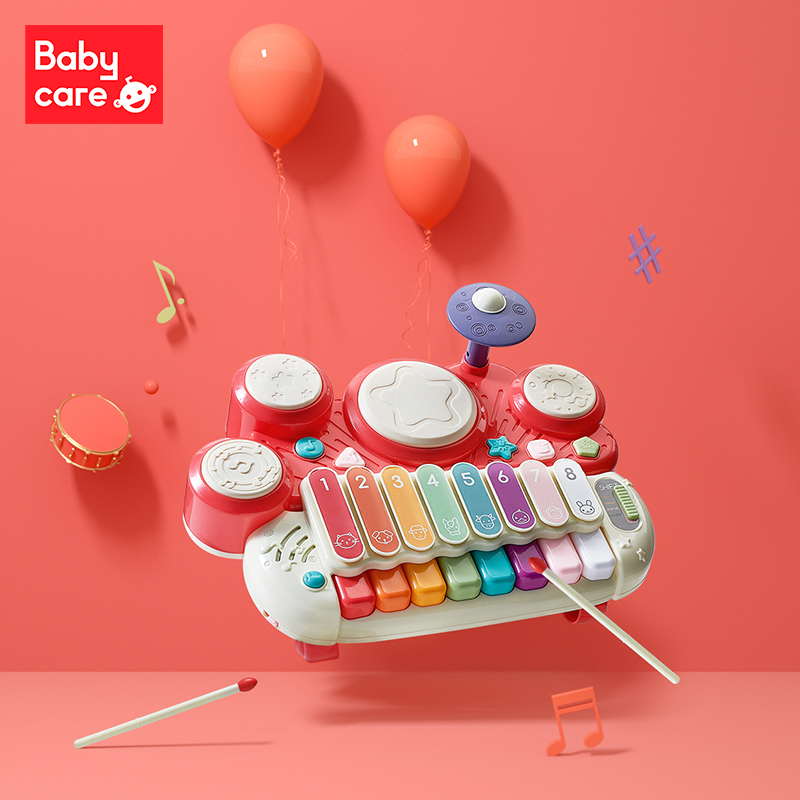 新款babycare宝宝手敲琴儿童初学可弹奏乐器益智玩具婴幼儿手拍鼓