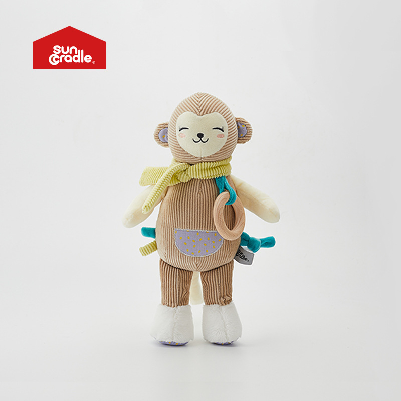 中国原创设计哄睡猴子婴幼儿安抚玩具新生儿有响纸玩偶出生礼物
