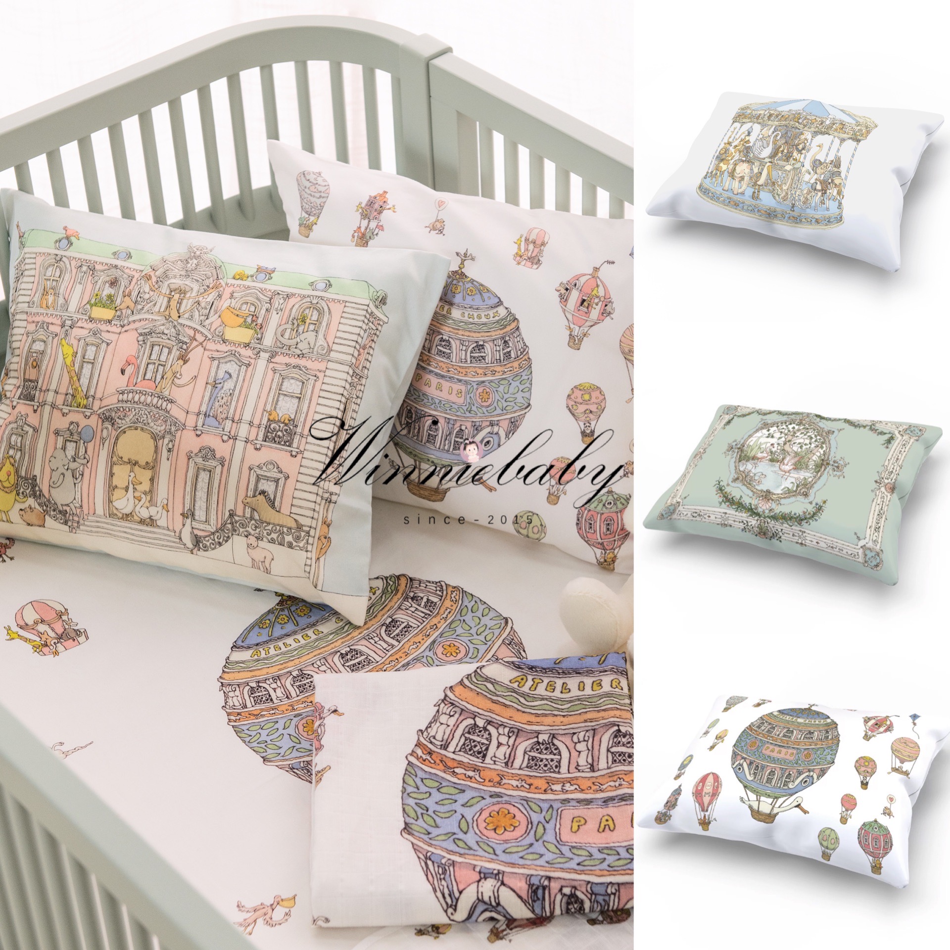 法国atelierchoux高端婴儿宝宝枕头有机棉枕宝宝抱枕枕套带枕芯