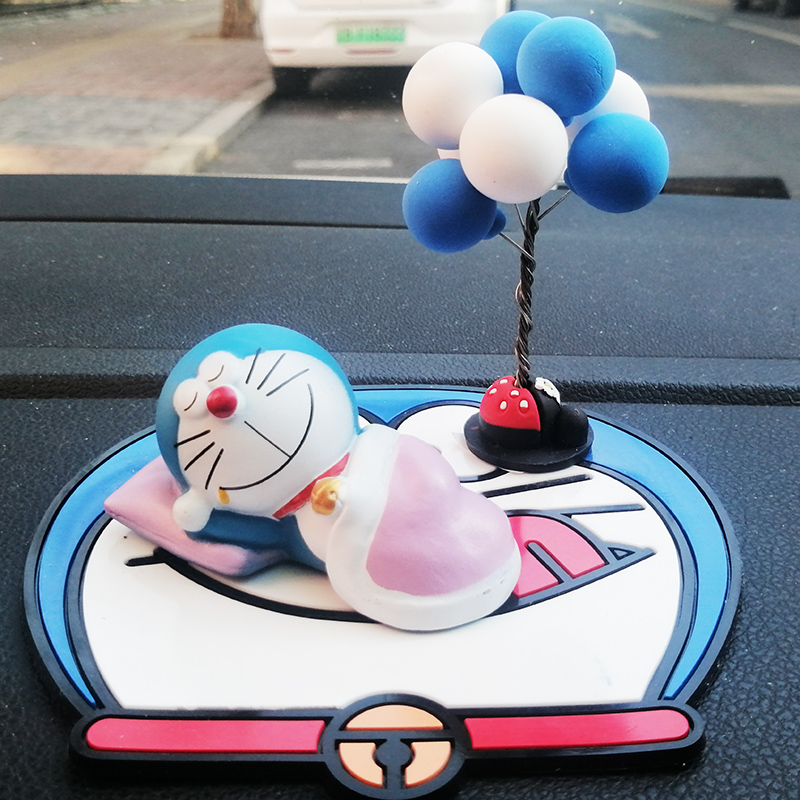 创意十二生肖叮当猫蓝胖子汽车内饰品摆件仪表中控台装饰告白气球