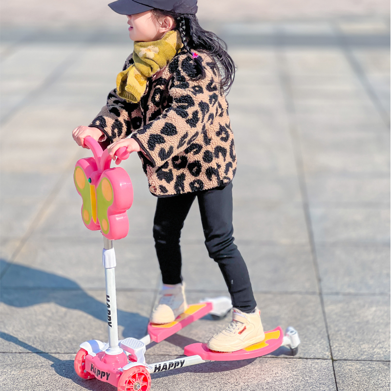 儿童滑板车蛙式2-6-12岁以上男女小孩四轮闪光宝宝双脚踏板剪刀车