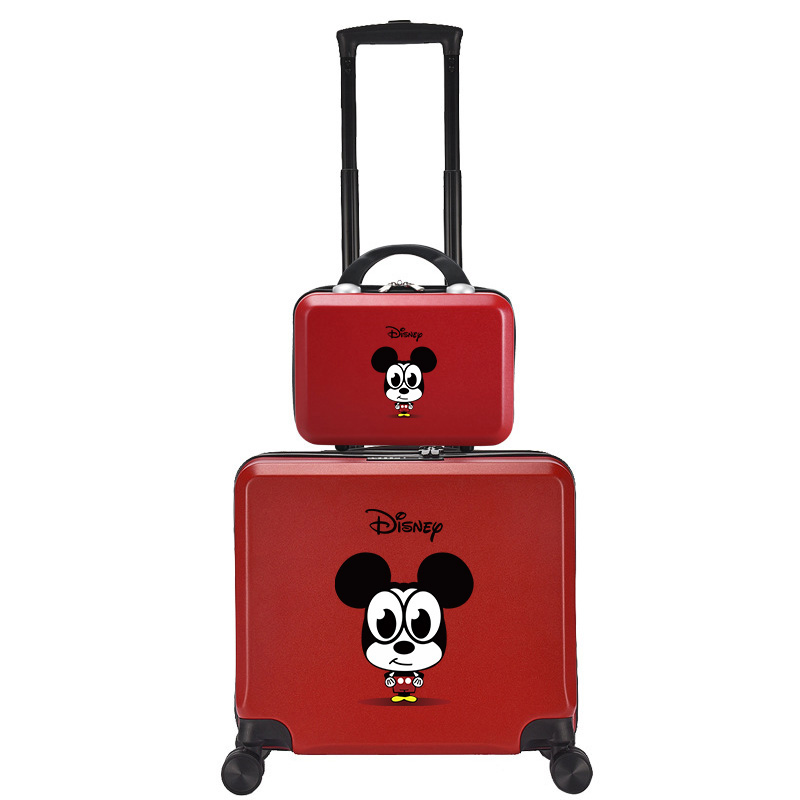 新款迪士尼行李箱女ins网红小型子母密码拉杆箱万向轮登机旅行箱