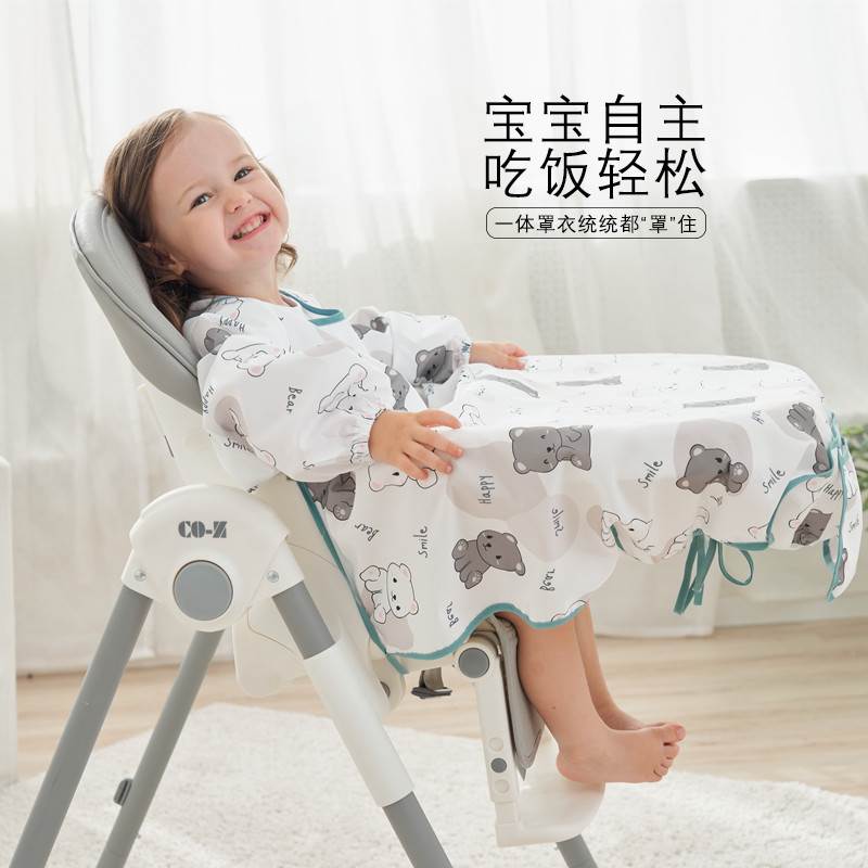 一体式餐椅罩衣宝宝吃饭的围兜防水辅食婴儿自主进食护衣防脏神器