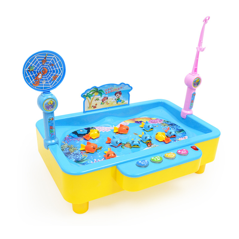 儿童钓鱼玩具益智多功能小鱼磁性亲子大号戏水婴幼儿音乐捕鱼礼盒