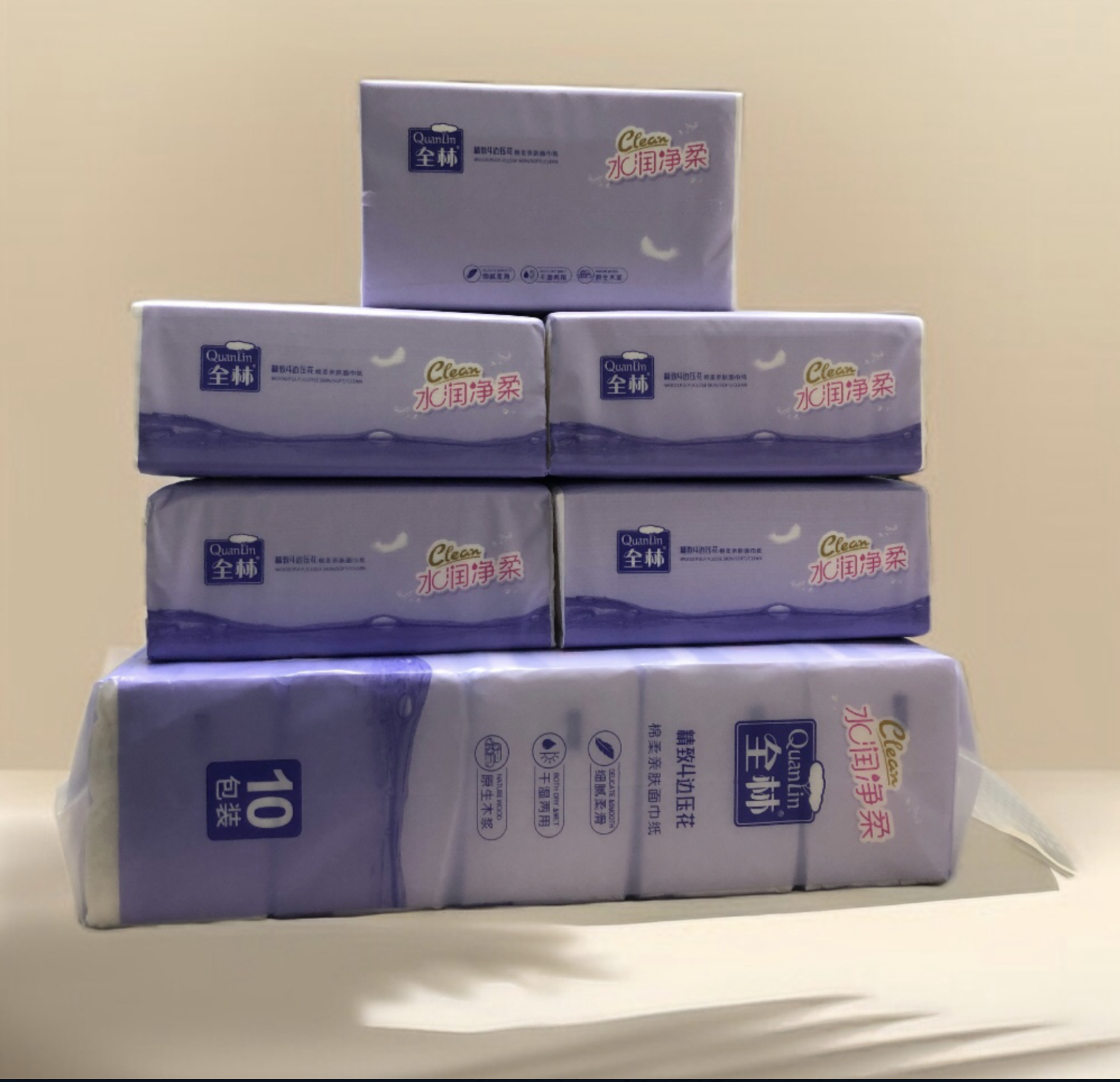 全林抽纸家用实惠面巾纸5层强韧可湿水两用不易烂30包发货更优惠