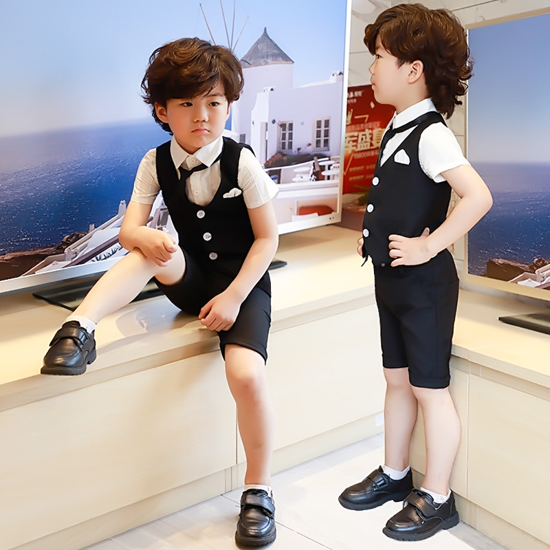 夏季童装男童演出小西装套装儿童马甲三件套花童礼服韩版一件