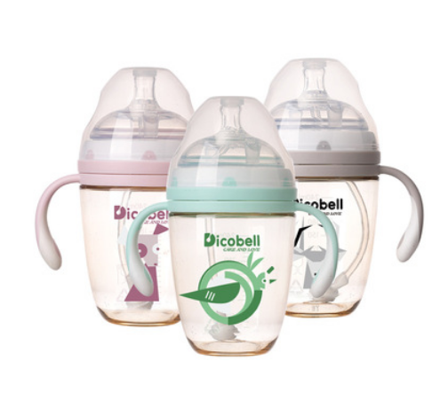 迪可贝儿超宽口奶瓶ppsu吸管训练杯婴童儿广口径硅胶奶嘴配件
