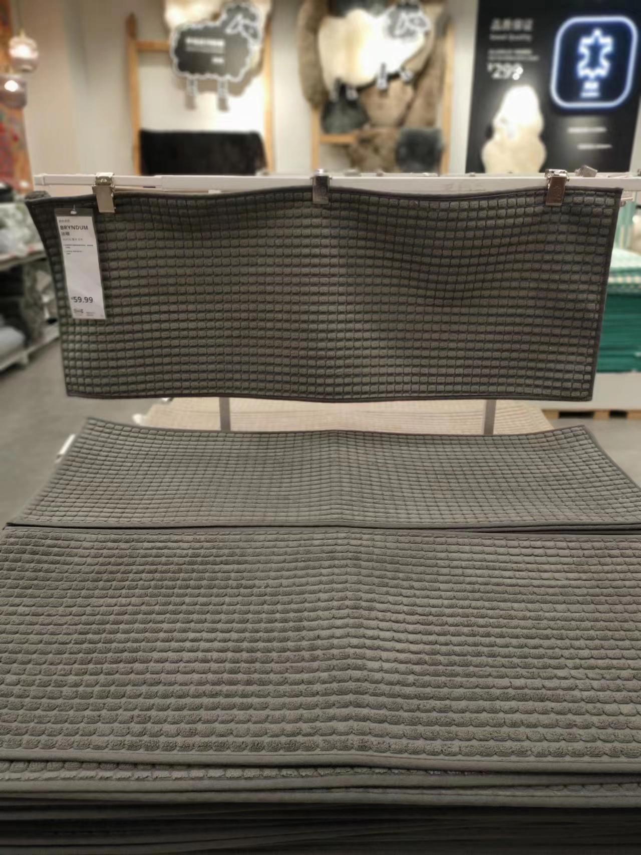 宜家比顿 厨房用垫 灰色 45x120 厘米地毯门垫和地毯长条地毯