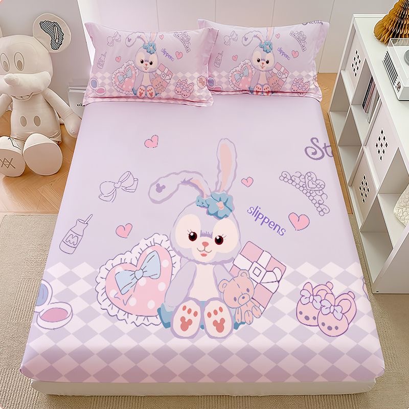迪士尼床笠星黛露印花卡通儿童床笠单件卡通女孩床单被单床垫罩套