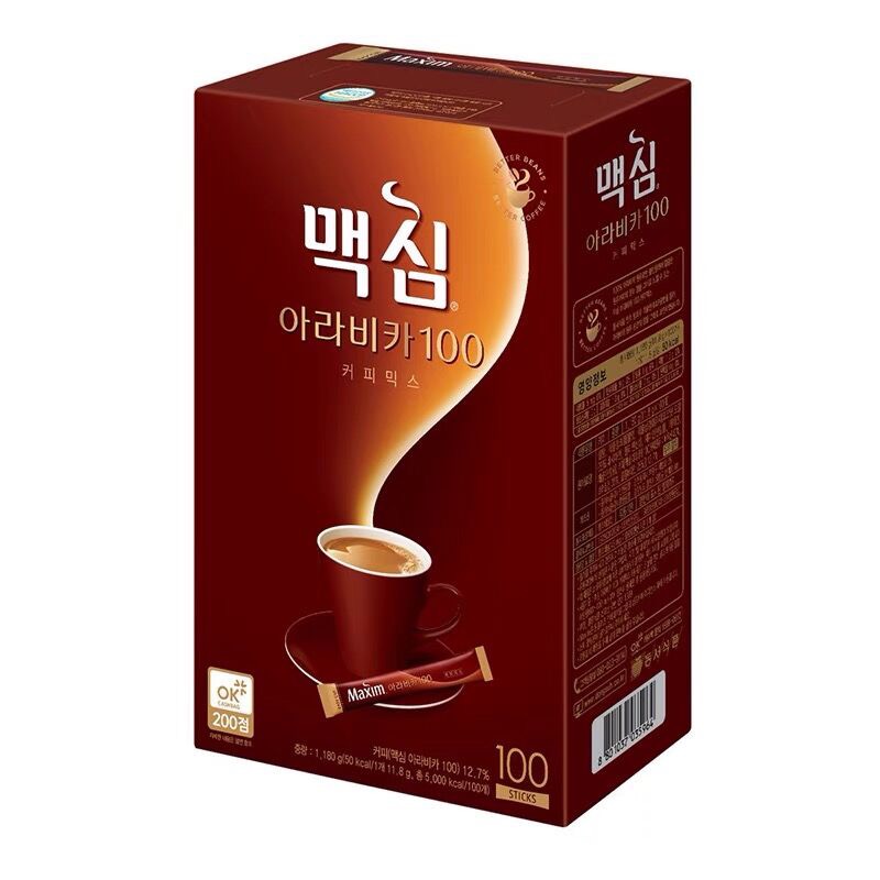 包邮韩国原装进口阿拉比卡棕麦馨Maxim100条速溶咖啡20条三合一