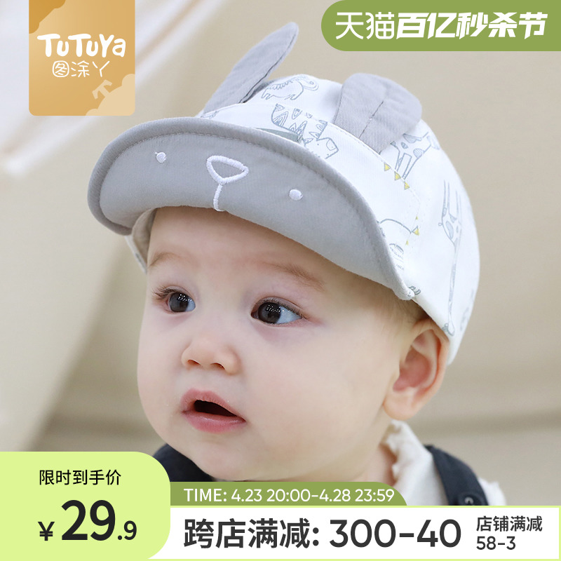 婴儿帽子春秋款宝宝0一6月小月龄婴幼儿鸭舌帽夏季男孩遮阳帽儿童