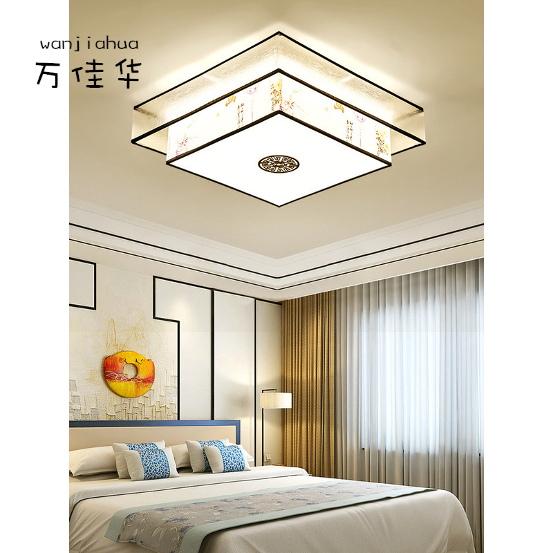 新中式吸顶灯卧室房间灯现代简约中国风书房圆形玄关过道阳台灯具