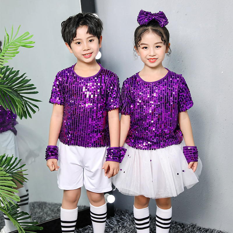 六一儿童演出服女童表演服装男童街舞套装潮幼儿园亮片舞蹈服新款