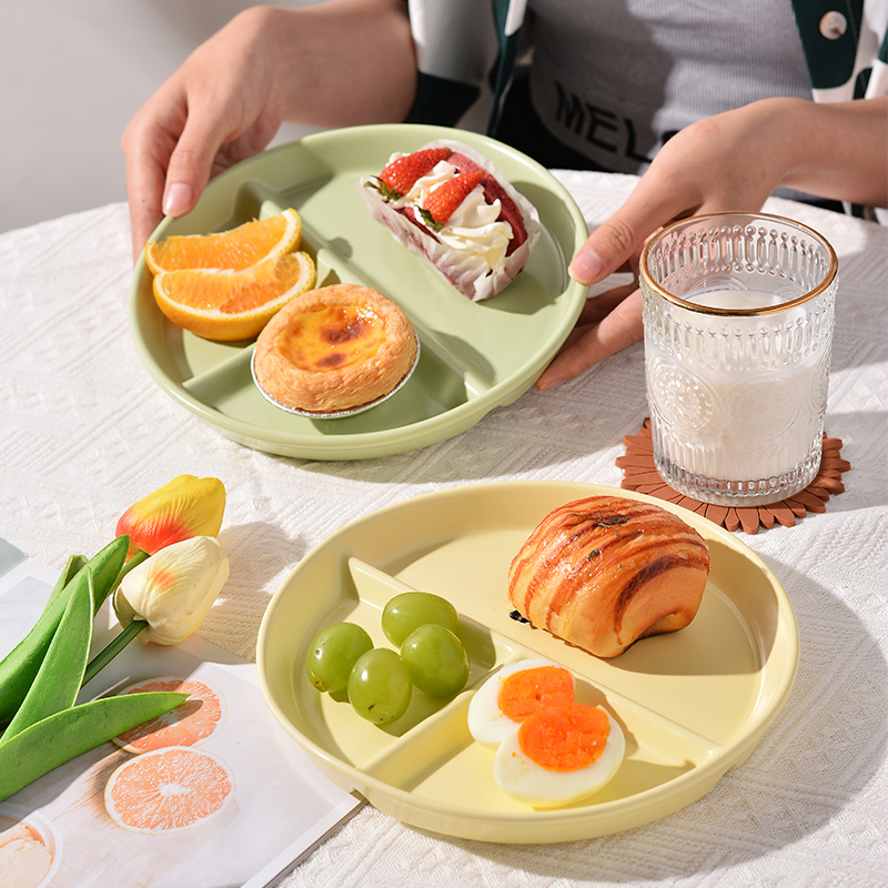 高颜值早餐盘分格盘家用减脂餐盘陶瓷211分餐盘一人食儿童餐具