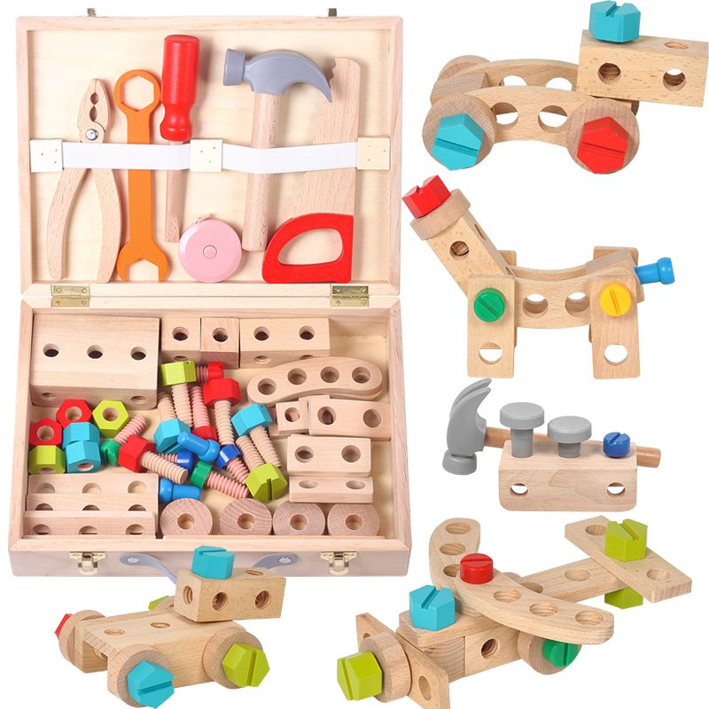 工具箱儿童早教积木2岁宝宝3男孩拧螺母螺丝组合拆装套装益智玩具
