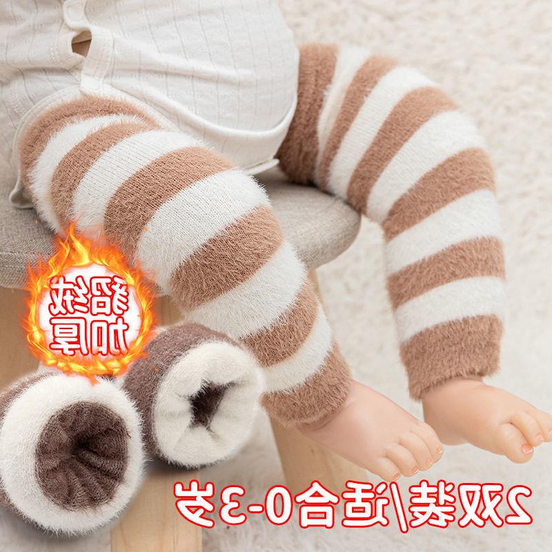 婴儿袜套秋冬季加厚保暖护膝神器分体过膝长筒袜宝宝新生儿护腿袜
