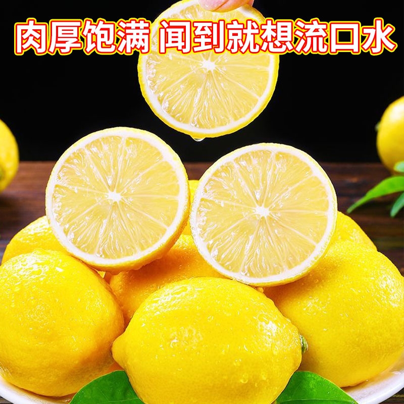 四川黄柠檬5斤当季水果精选薄皮香水鲜甜柠檬生鲜