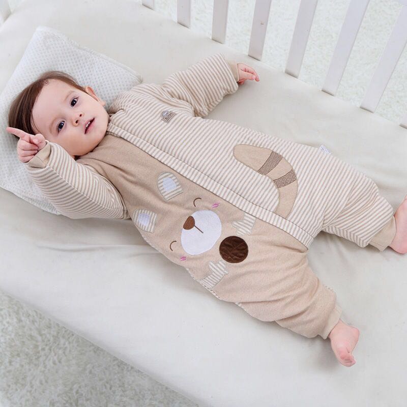 睡袋婴儿秋冬款1-2-3岁0男女宝宝加厚分腿防踢被神器儿童纯棉睡衣