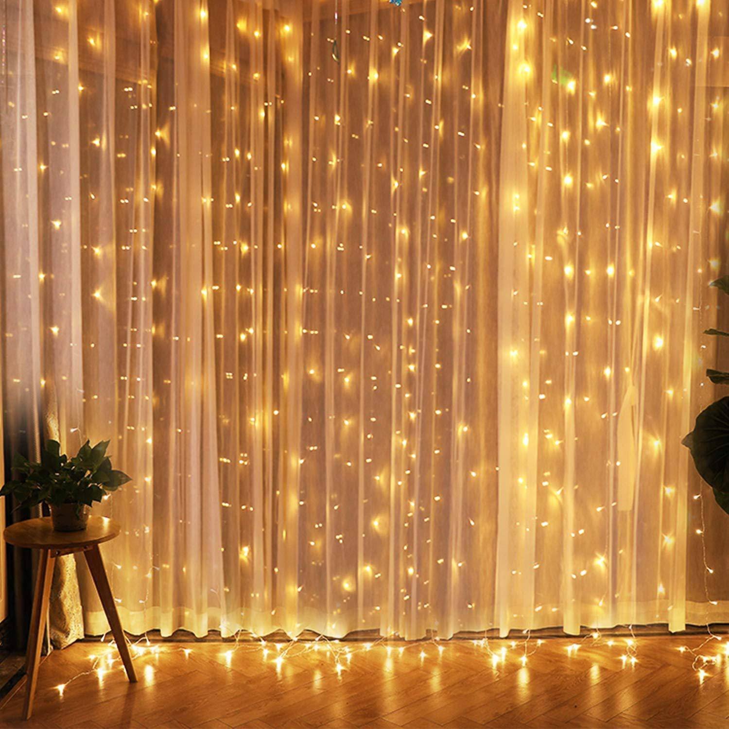 窗帘灯瀑布灯led灯帘满天星房间的装饰圣诞网红氛围窗户阳台DYQY