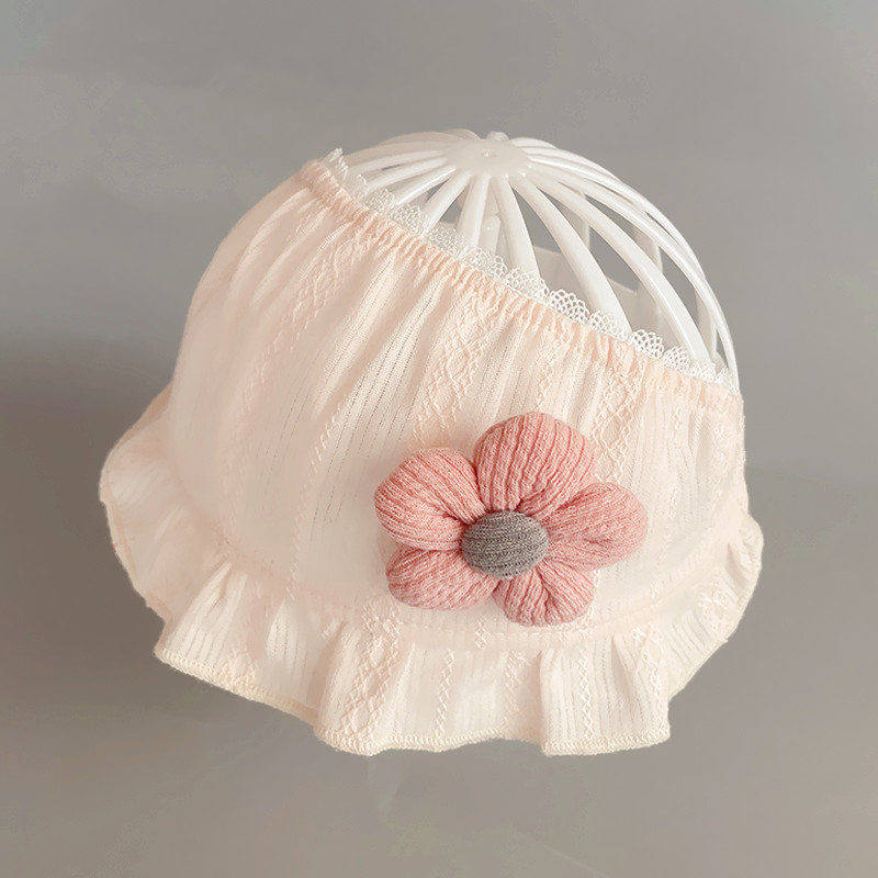 婴儿囟门帽子夏季薄款纯棉胎帽女宝宝满月可爱护囟门帽新生儿护头