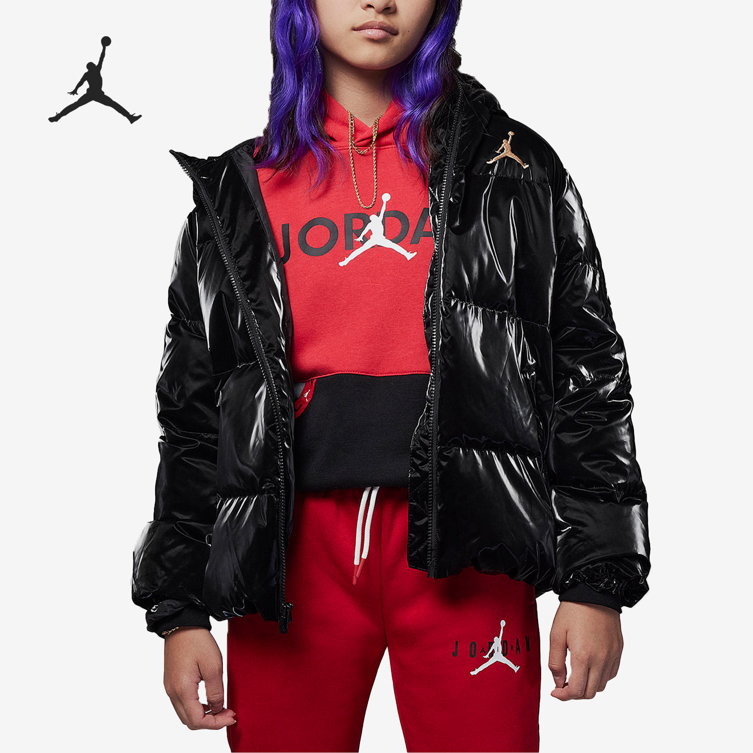 Nike/耐克正品新款Air Jordan大童运动保暖夹克羽绒服FB9266-010