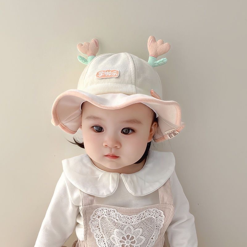 婴儿帽子春秋款薄款女宝宝渔夫帽夏季出游遮阳女童太阳帽防紫外线