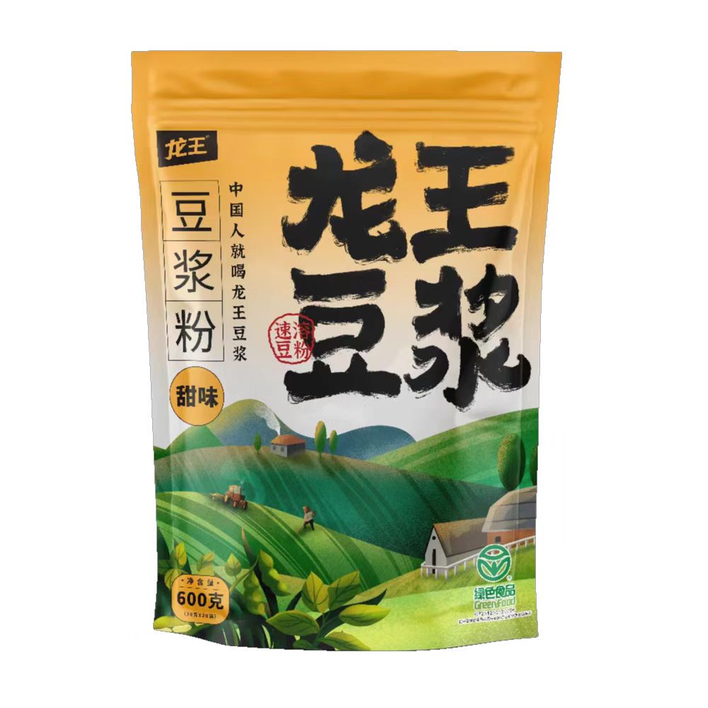 龙王豆浆粉600g/袋含糖甜味速溶冲饮营养早餐独立小包装30g*20包