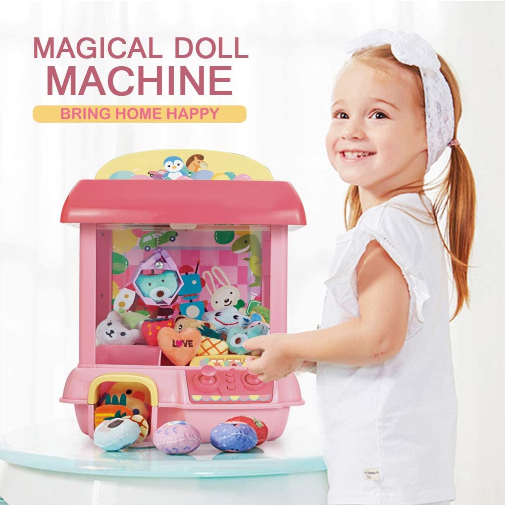 速发DIY Doll Machine Kids Coin Operated Play Game Mini Claw