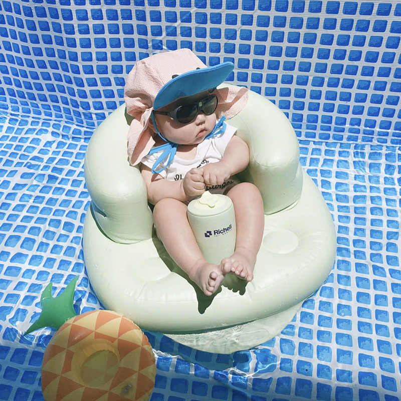 Richell利其尔婴儿充气学坐沙发练坐座椅宝宝儿童防摔神器6个月