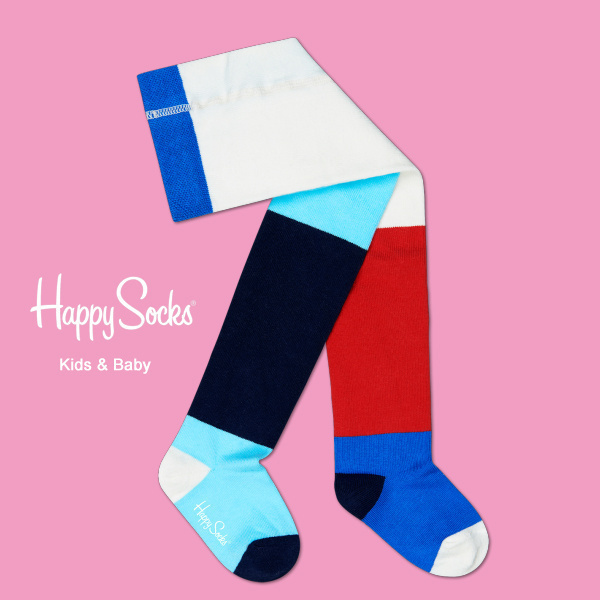 瑞典Happy Socks Block Tight 四色區塊造型設計童襪嬰兒長統襪