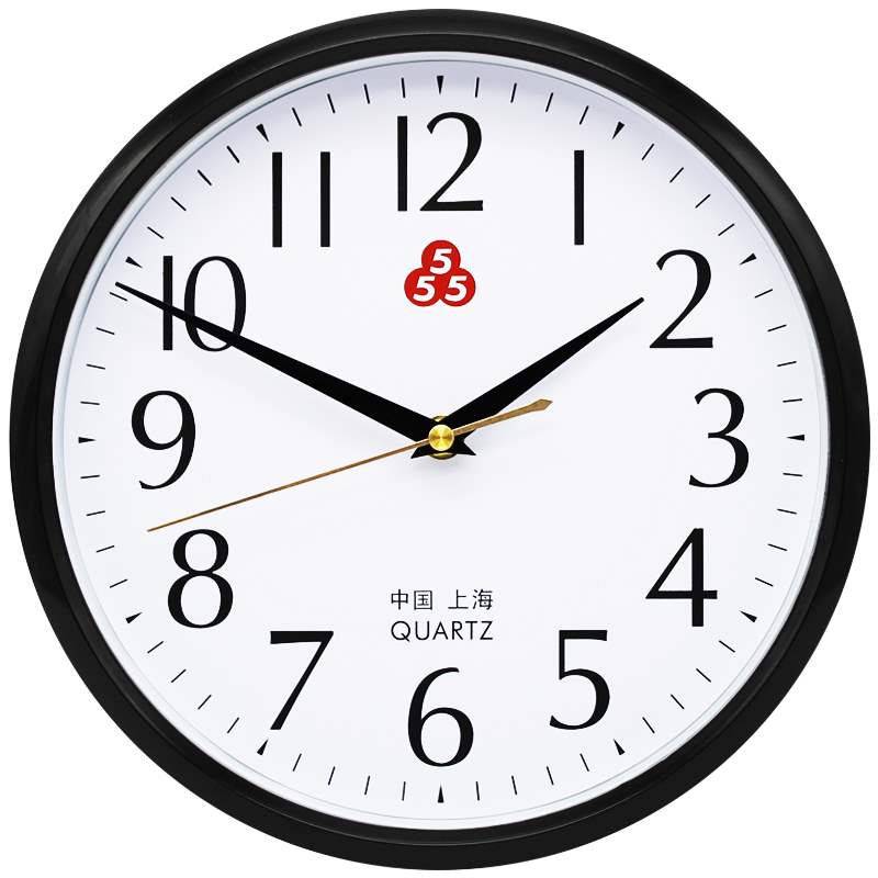 上海三五牌555石英钟电子挂钟客厅家用时尚简约小时钟表静音卧室