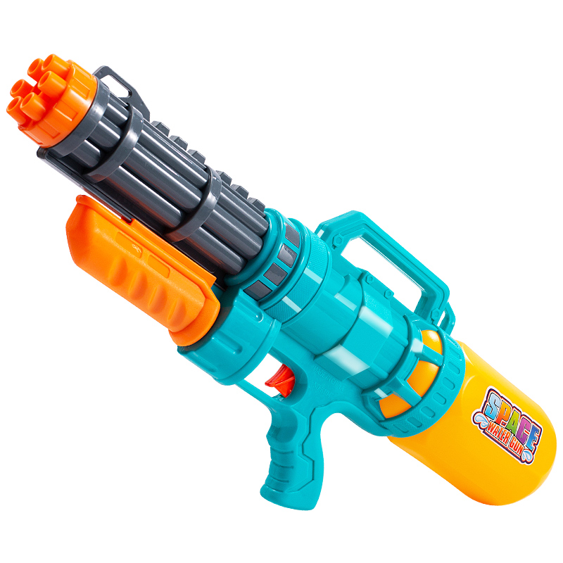 儿童加特林水枪玩具喷水2024新款网红大容量男孩滋呲抽拉式泼水抢
