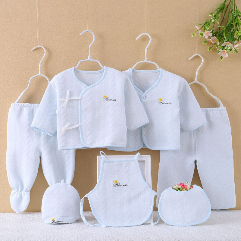 新款婴儿初生宝宝内衣满月套装棉保暖新生儿衣服七件套装