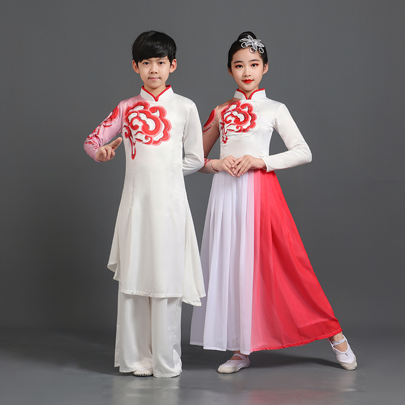 新款少年志演出服中国好少年舞蹈服男女儿童群舞书简舞扇子舞服装