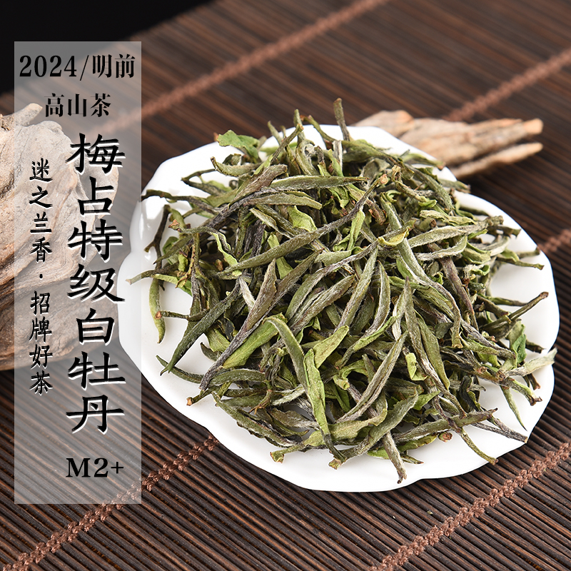 新茶2024年高山梅占特级白牡丹M2+  兰花香甜香政和白茶