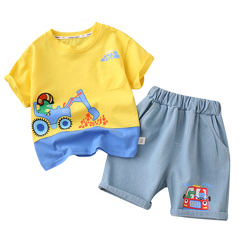 宝宝夏装男童短袖套装洋气韩版婴儿童夏季衣服小童装夏天两件套潮