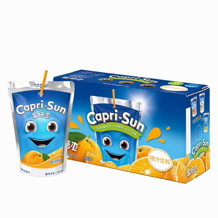 capri-sun果倍爽果汁饮料进口儿童果汁营养整盒葡萄汁橙汁饮料