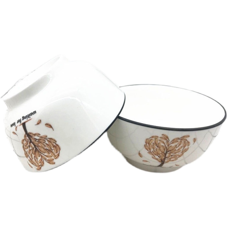 陶瓷家用米饭碗碟汤碗圆形碗盘餐具10支套装包邮