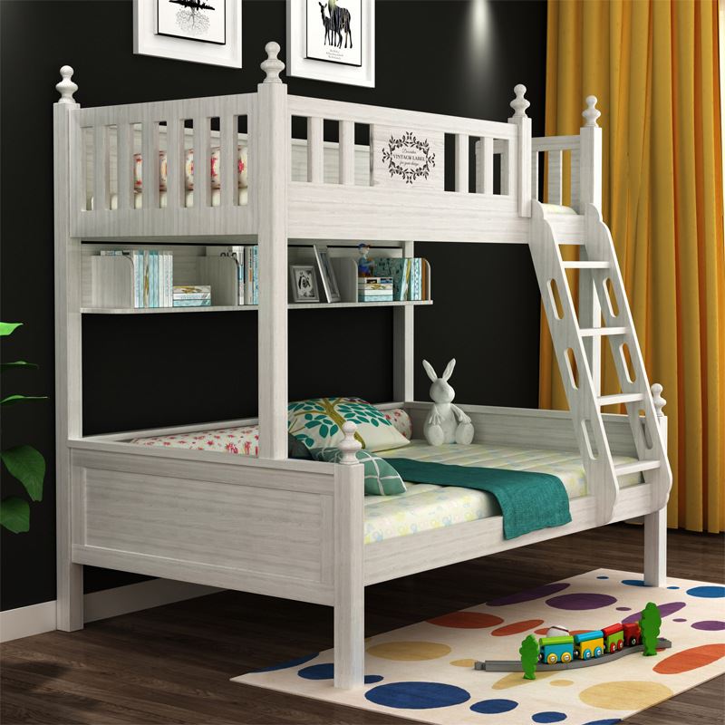 儿童床上下层子母床北欧简约实木儿童上下床卧室双层高低多功能床