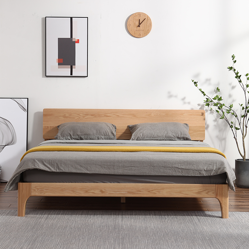 北欧全实木床橡木1.8米1.5日式现代简约主卧家具双人床1.2经济型
