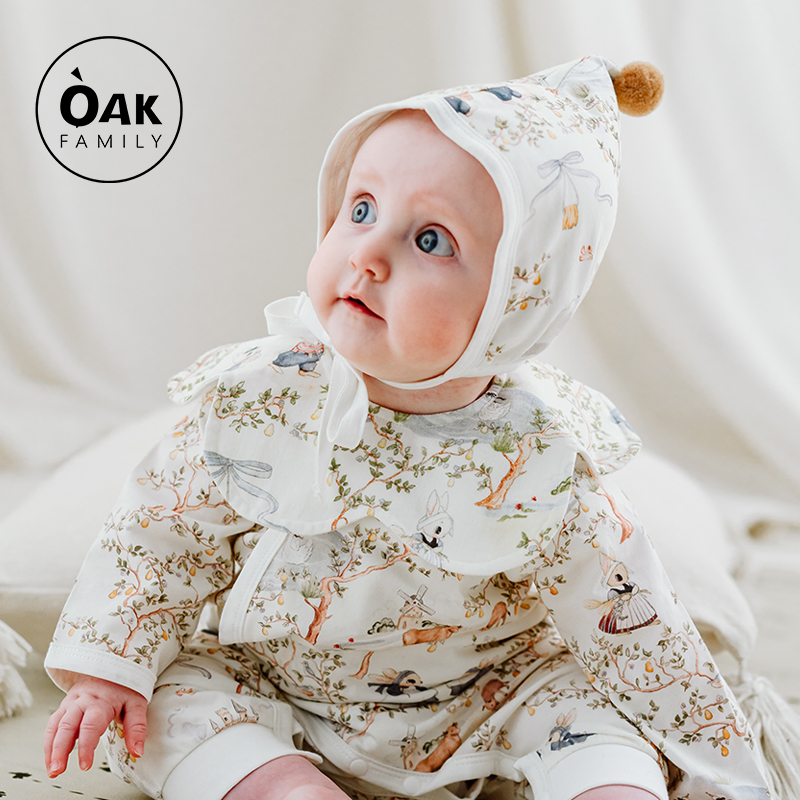 OakFmily婴儿衣服夏季薄款连体衣新生宝宝和尚服初生哈衣满月爬服