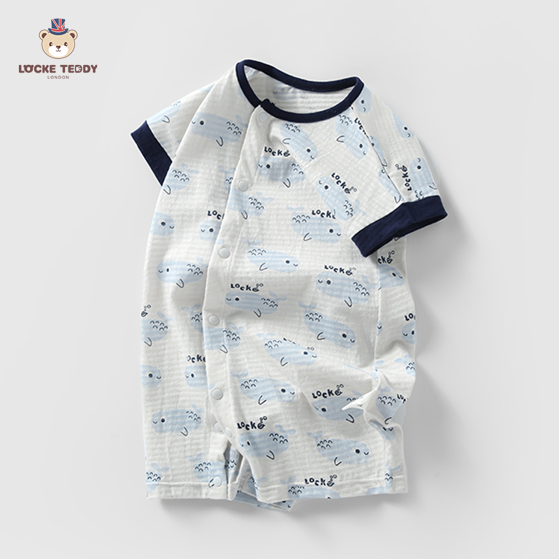 新生儿衣服婴儿夏装1-18个月男宝连身衣短袖哈衣和尚服爬服连体衣