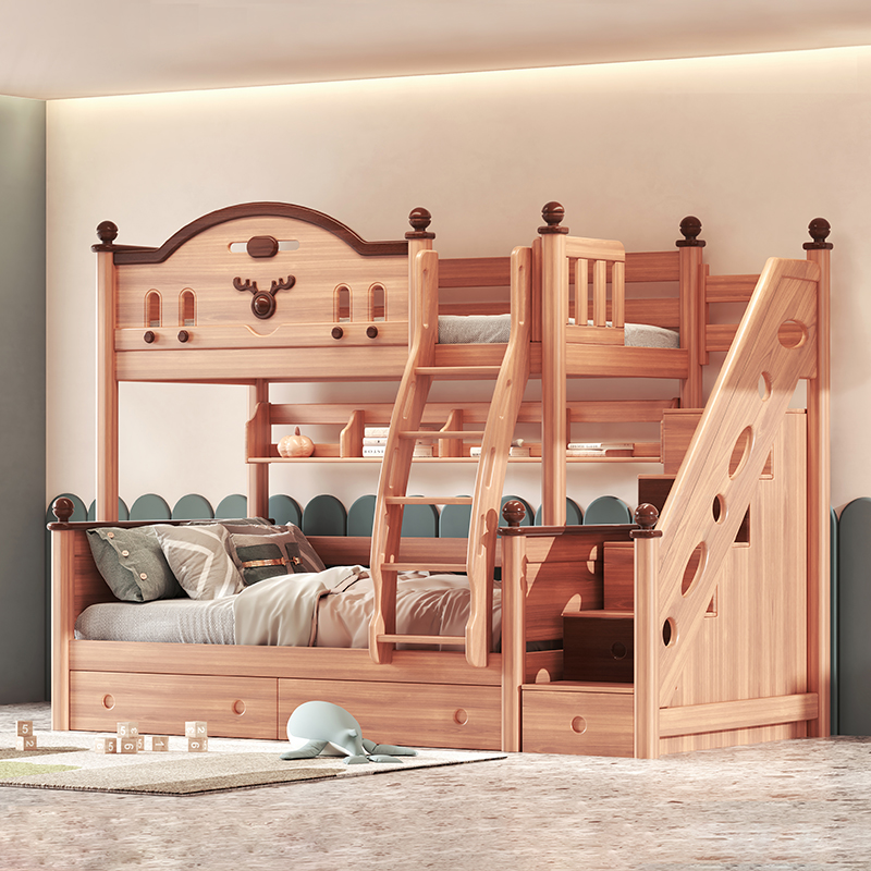 纯实木双层床红檀木上下床两层子母床儿童高低床小户型上下铺实木
