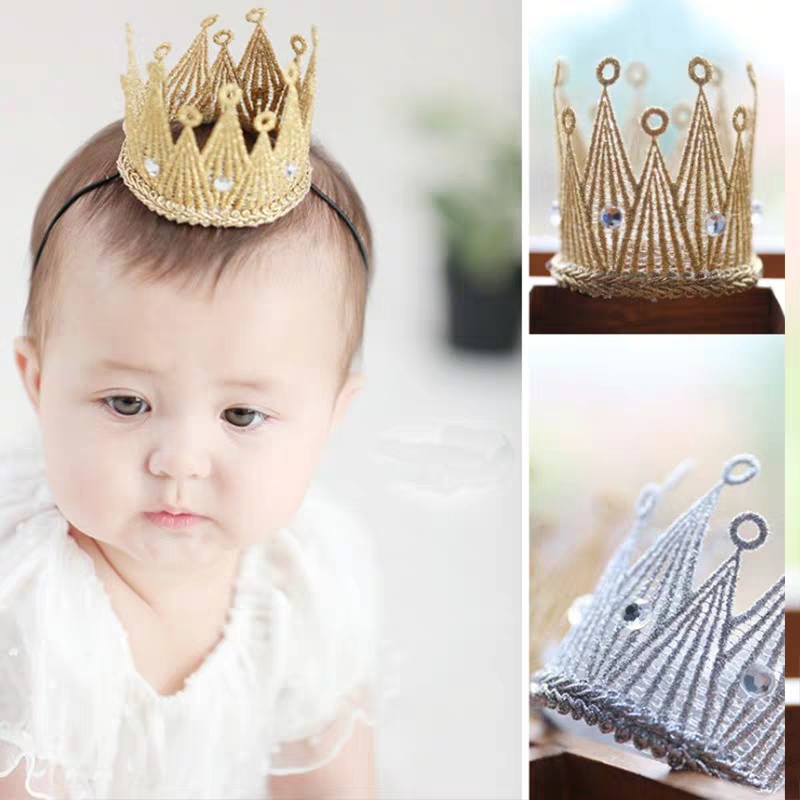 【爱的气球工作室】周岁男孩女孩生日帽宝宝宴派对成人金银色皇冠