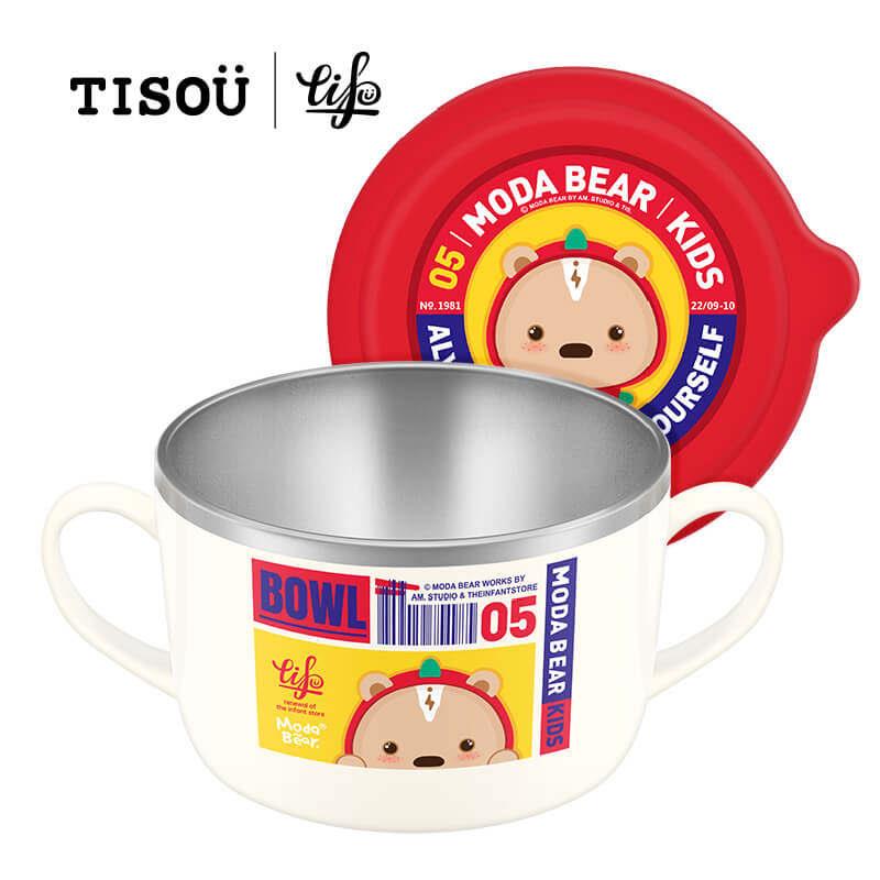 韩国进口爱婴小铺宝宝餐具316不锈钢儿童碗保温碗小学生汤碗